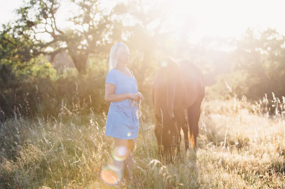 Kathrin Stahl mit Pferd im Alentejo